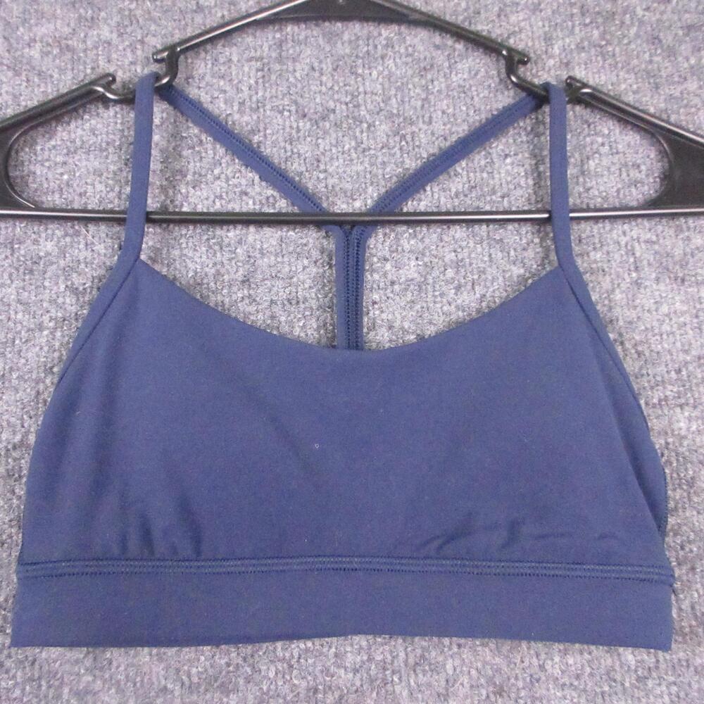 Lululemon Sports Bra Womens 4 Blue Spaghetti Racerback Pullover Yoga Stretch